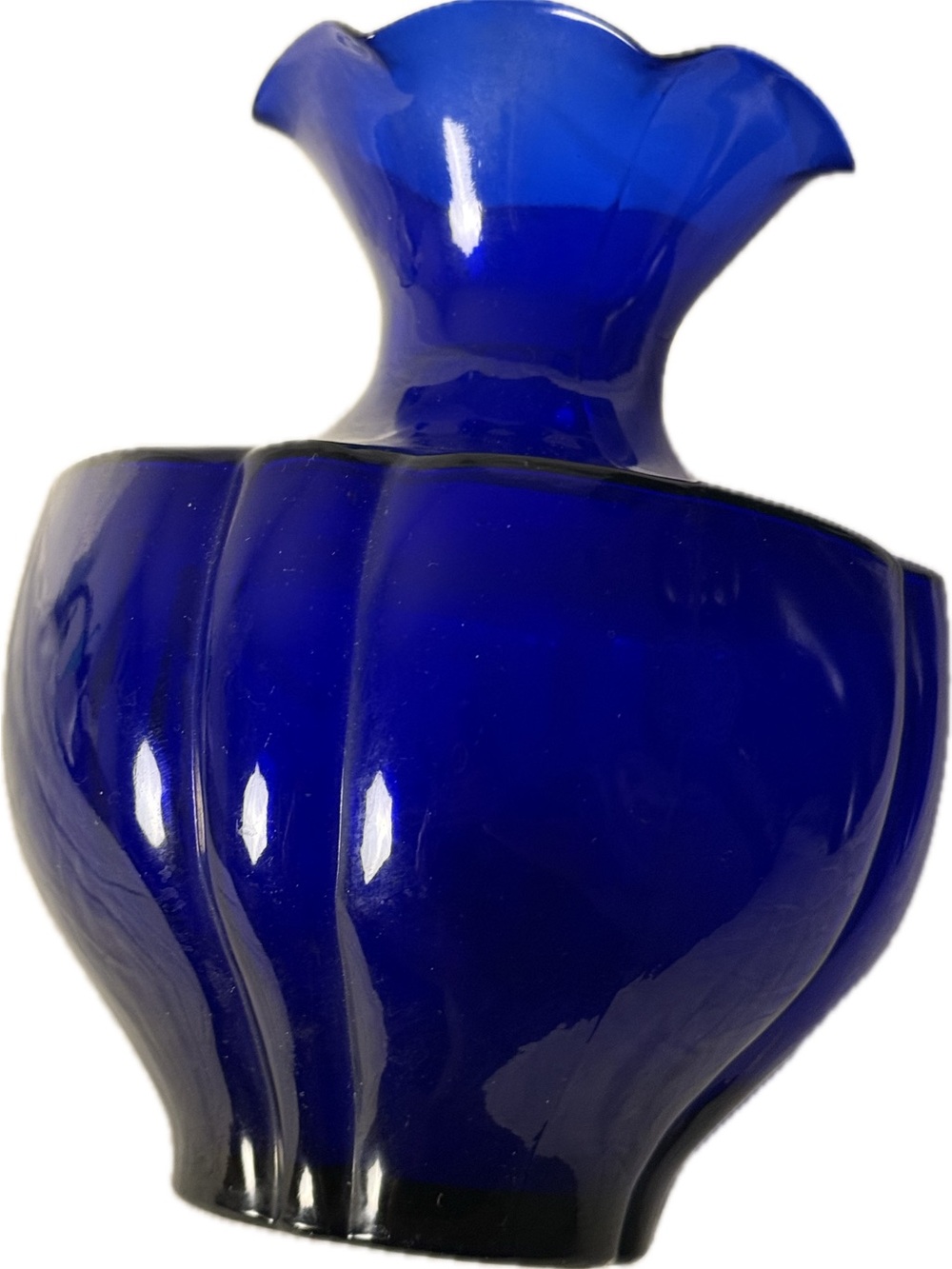 VTG Deep Cobalt Blue Art Glass Vase - Decorative Home Accent RETRO - Picture 6 of 8